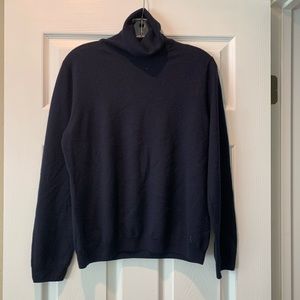Navy turtleneck cashmere sweater